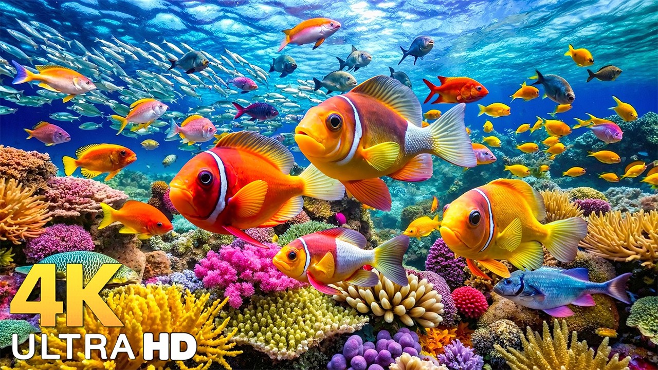 Underwater Wonders 4K - Marvel at Sea Animal in The Best 4K Aquarium 🐳 Relaxing Sleep Music #4