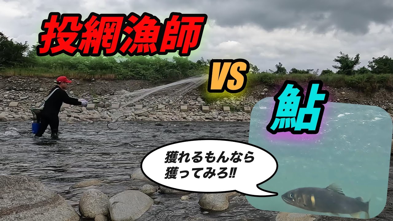 【 鮎投網漁🐟 】神通川の乱　投網漁師と鮎の決戦⚔️