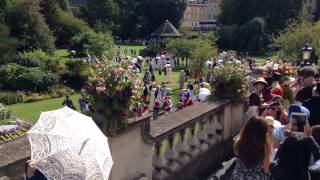 Arrival at Parade Gardens - Jane Austen Festival Promenade 2015