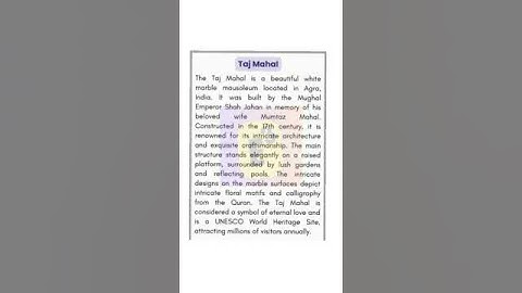 🔴 Taj Mahal Essay | Essay On Taj Mahal | Taj Mahal Essay In English