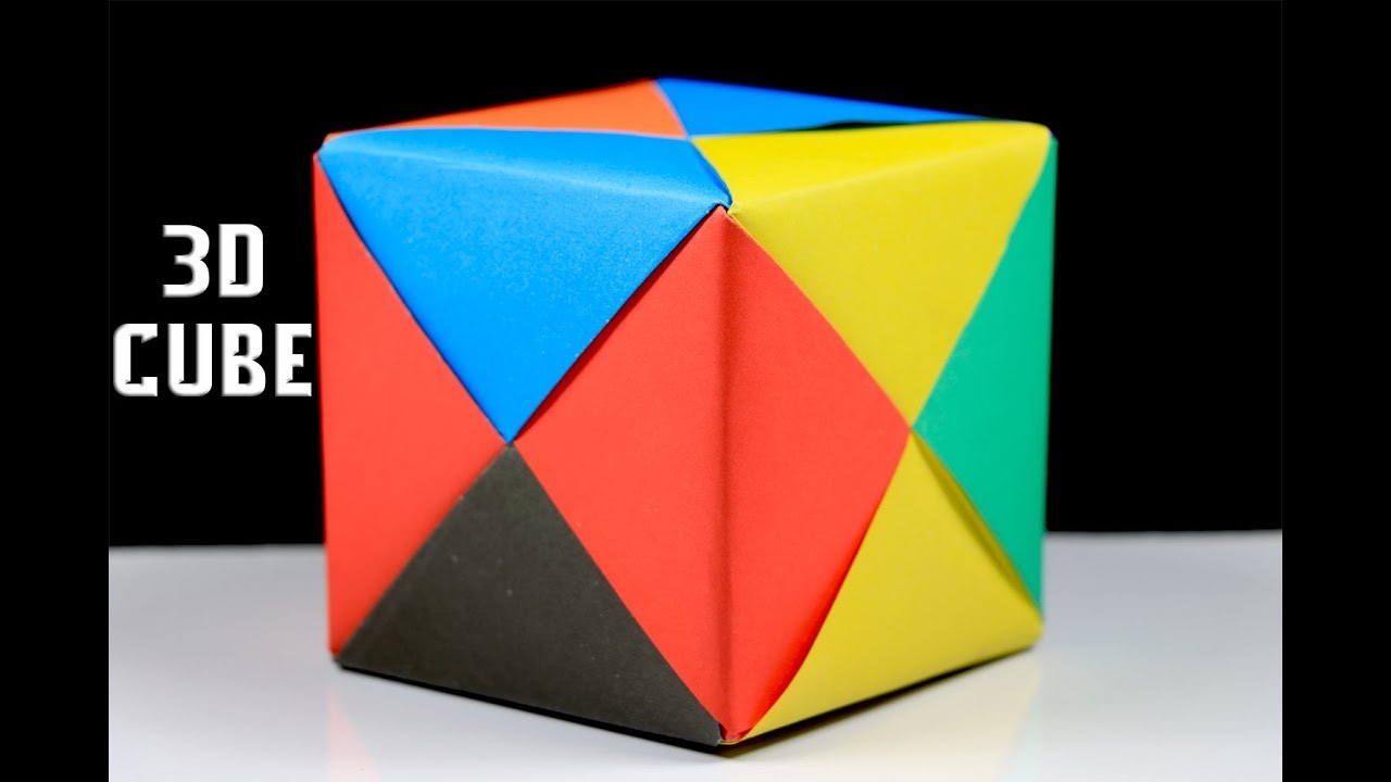 Origami Cube How a make a 3d cube with paper Easy Origami Tutorial