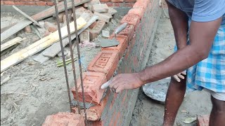 contraction make 4inch hollow brick wall 4 इंची ईट की दीवार कैसेबनाएं