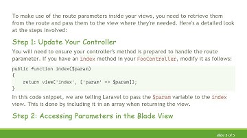 Leveraging route parameters in Laravel 8 Views