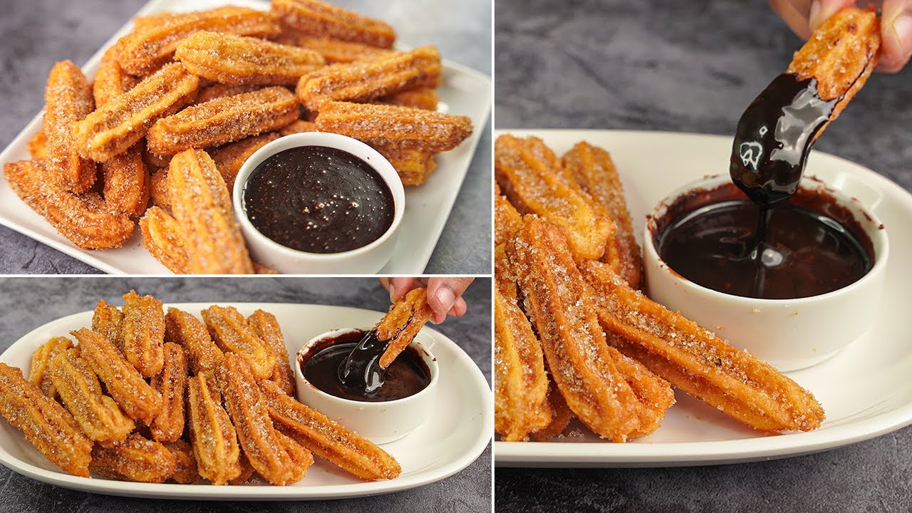 Churros Recipe | Eggless Churros Recipe With Hot Chocolate Sauce | Yummy - Youtube