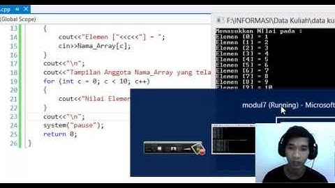 modul7.1 Mengisi dan menampilkan elemen array 1 dimensi pada c++