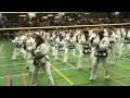 Grandmaster Jae Chul Shin leads 1st hyung Tang Soo Do on drum, Franeker 06.11.2010