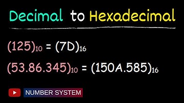 Convert decimal to hexadecimal - Number system conversion