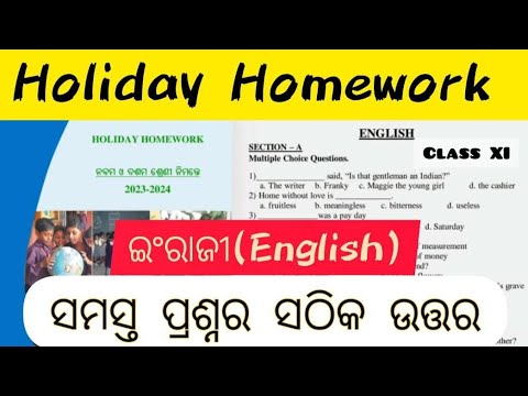 holiday homework 9th class odia