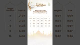 Jadwal Shalat & Shaum 6-10 Ramadhan 1444 H