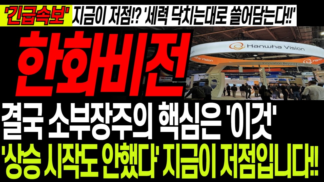 [한화비전 주가전망] '이제 시작합니다'신고점 갱신랠리 '반도체 소부장의 핵심' 3월 이 가격 돌파!! 지금이 저점이다!!