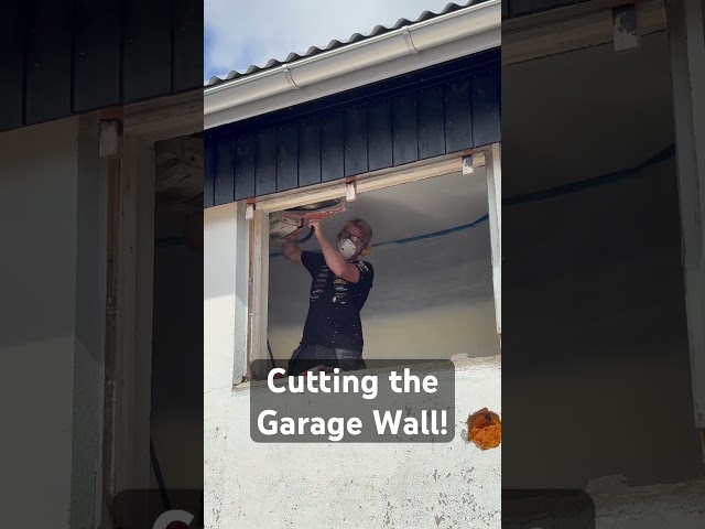 Cutting the wall! #cutting #garage #hörmann