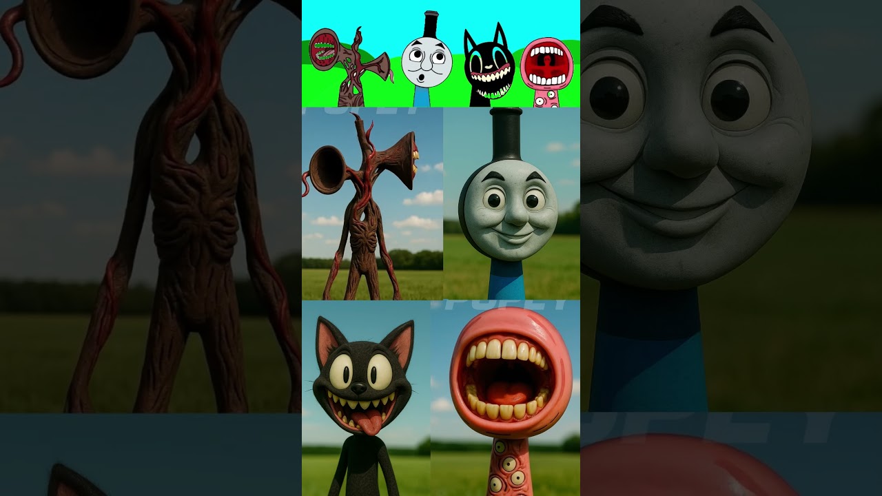 Sprunki incredibox OC - Siren Head X Thomas The Train X Eater X Cartoon Cat As Human In Real Life!