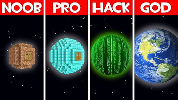 Minecraft Battle: PLANET BASE BUILD CHALLENGE - NOOB vs PRO vs HACKER vs GOD in Minecraft!