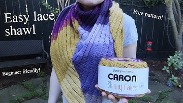 Easy lace shawl | Machine knitting step by step tutorial | Free pattern | Beginner friendly