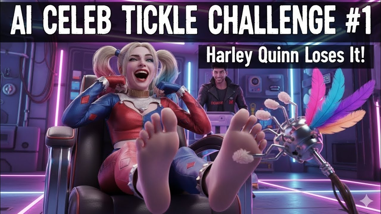 AI Celeb Tickle Feet Challenge #1 – Harley Quinn Loses It! 🤭💥