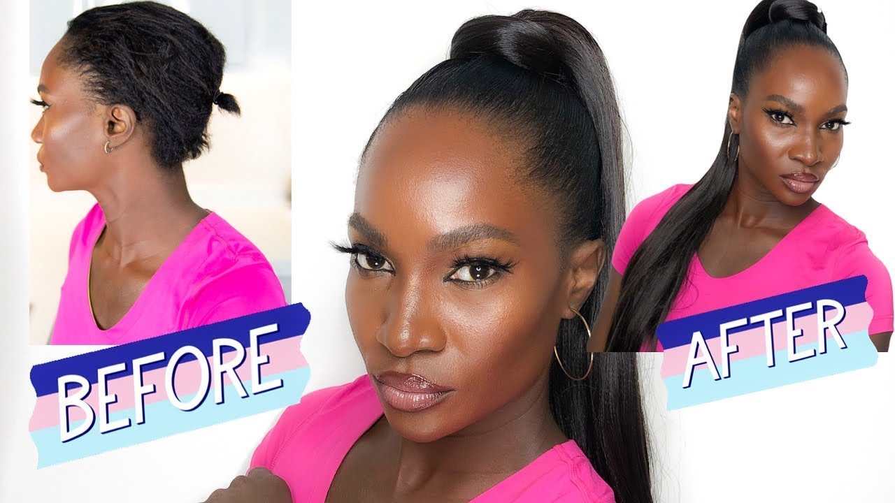 HOW TO DO DRAWSTRING PONYTAIL ON PIXIE CUT | SHORT RELAXED HAIR