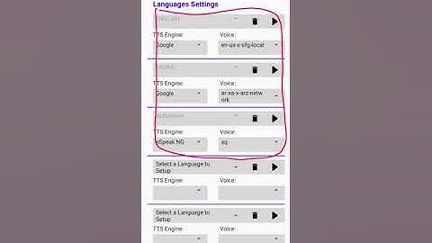 Multilingual TTS Settings