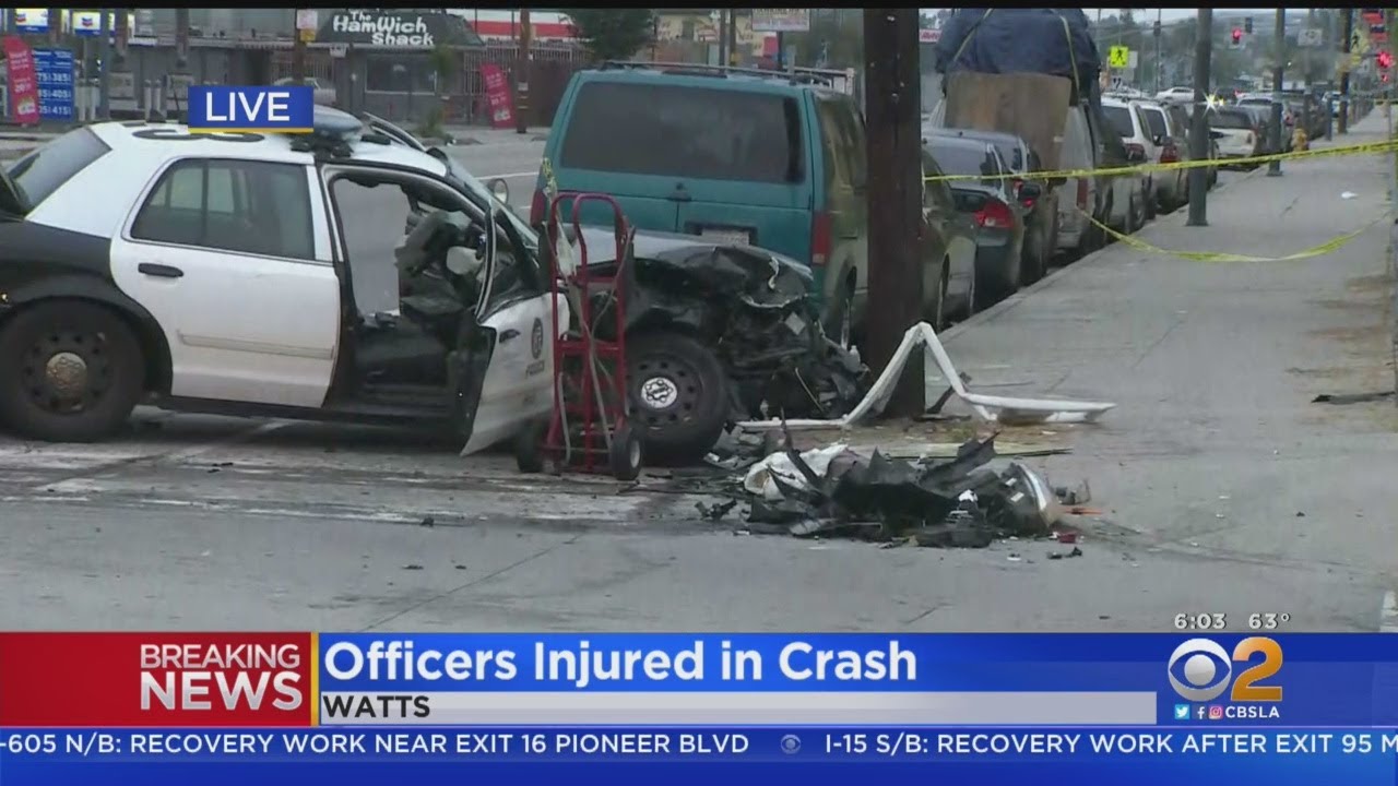 2 LAPD Officers Hurt In Possible DUI Crash - YouTube