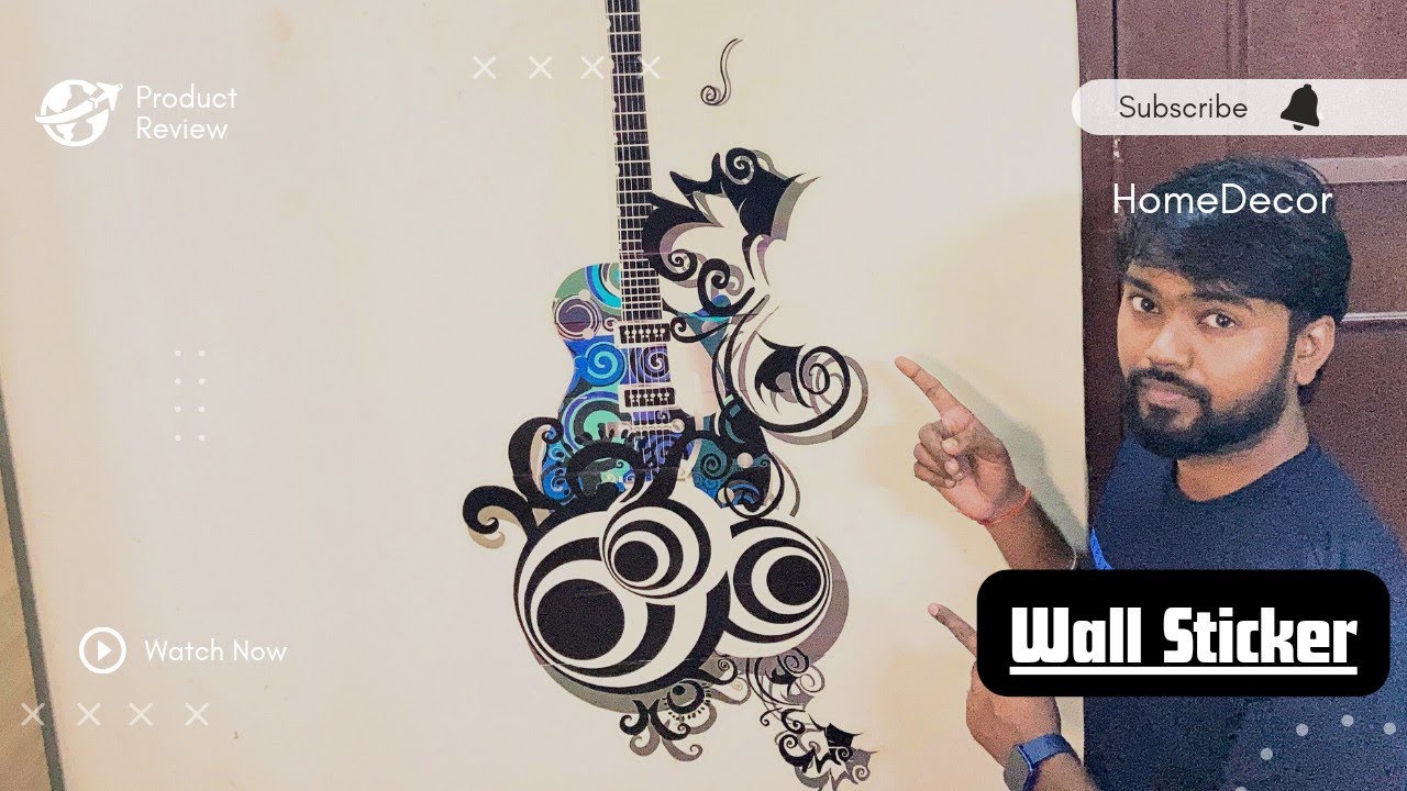 Aquire 65 cm Wall Stickers Guitar Is All About Passion And Love For Music Lovers 