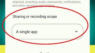 Sharing or recording scope problem | A single app | Record or share screen using 