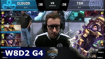 Cloud 9 vs TSM | Week 8 Day 2 of S8 NA LCS Spring 2018 | C9 vs TSM W8D2 G4