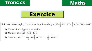 Maths biof: Exercice corrigé tronc commun science- Calcul vectoriel dans le plan