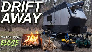 3-Day Camping, Cooking and Fishing Adventure out of a DIY Travel Trailer with a Woodstove