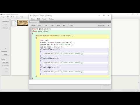 Java Programming   BlueJ Environment Character or Letter identification