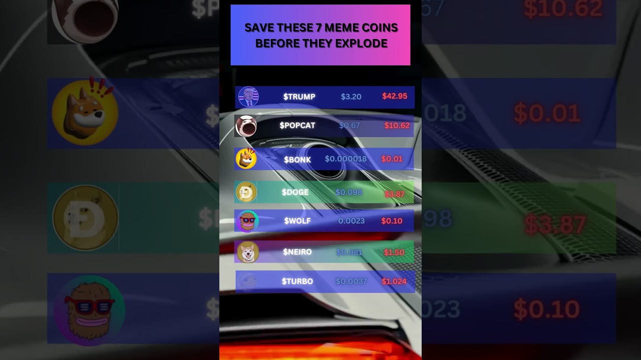 SAVE THESE 7 MEME COINS BEFORE THEY EXPLODE 1 