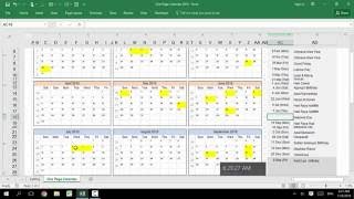 Excel  - Customizable Calendar for Year 2016,2017, 2018, 2019, 2020 screenshot 3