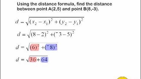 Using The Distance Formula Or Pythagorean Theorem To Find The Distance Between Two Points