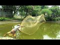 Real Best Net Fishing Videos ll Fish Catching with Cast Net in the Village Pond