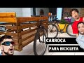 Carretinha/Carroça para Bicicleta de Madeira