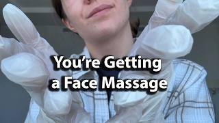 ASMR Satisfying Face Massage in Gloves | Minimum Talking