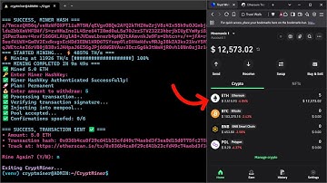 Mined 5 ETH ~ $12K+, Withdrawal Proof. Mining crypto with CryptMiner python CLI program 🤯!