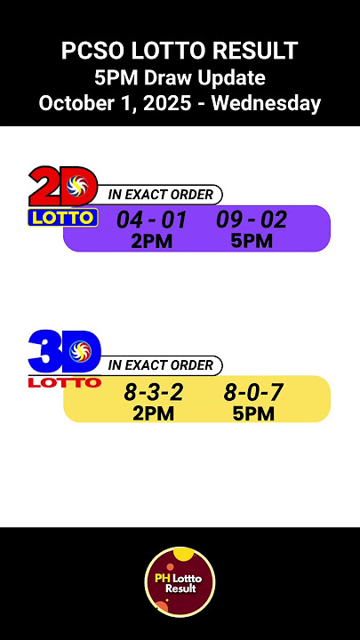PCSO 2D 3D Lotto Results Today 5PM Draw of October 1, 2025 #lottoresultstoday