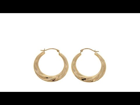 Michael Anthony Jewelry 10K Wavy Hoop Earrings - YouTube