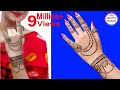 Latest Ornamental Jewellery Style Back Hand Henna Mehndi Designs by Jyoti Sachdeva.
