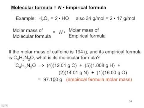 3 5 Calculating A Molecular Formula From An Empirical Formula