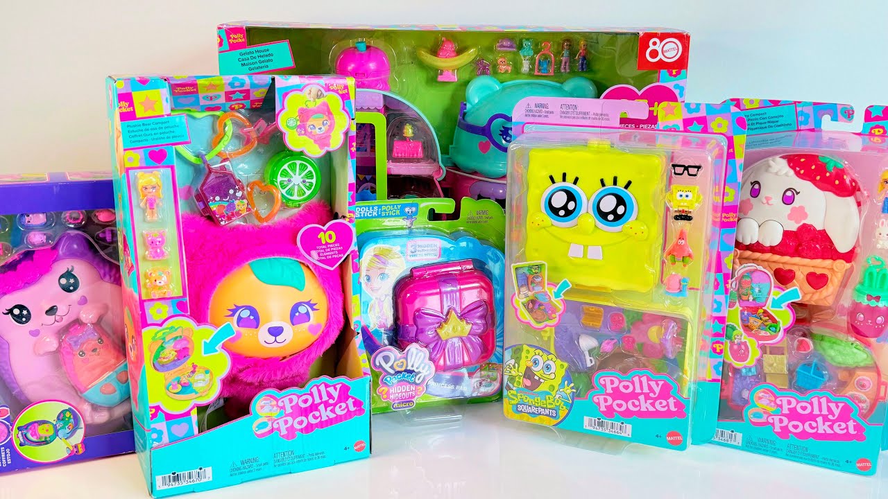33+ Minutes Polly Pocket ASMR Unboxing | Mini Dolls, Playsets & SpongeBob Set