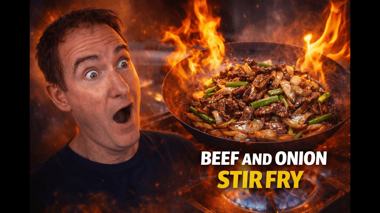 Beef And Onion Stir Fry Recipe on a Wok Burner and a Home Stove — The Difference Shocked Me