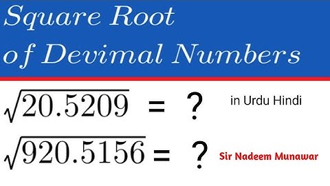 how find the Square Root of Decimal Numbers in Urdu Hindi | Find Square Root of Decimal Numbers