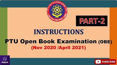 PTU OBE Instructions - Part 2 || April 2021 / Nov 2020 || Information by Parth