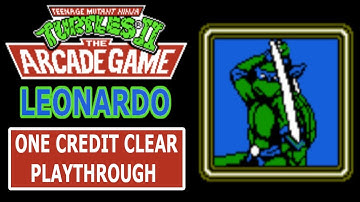 TMNT II: The Arcade Game (Nintendo) | Leonardo | 1CC Playthrough