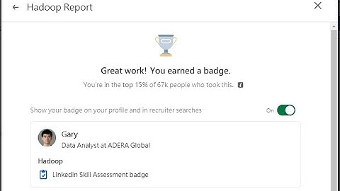 Linkedin Hadoop Assessment passed in 2021 | Top 15%