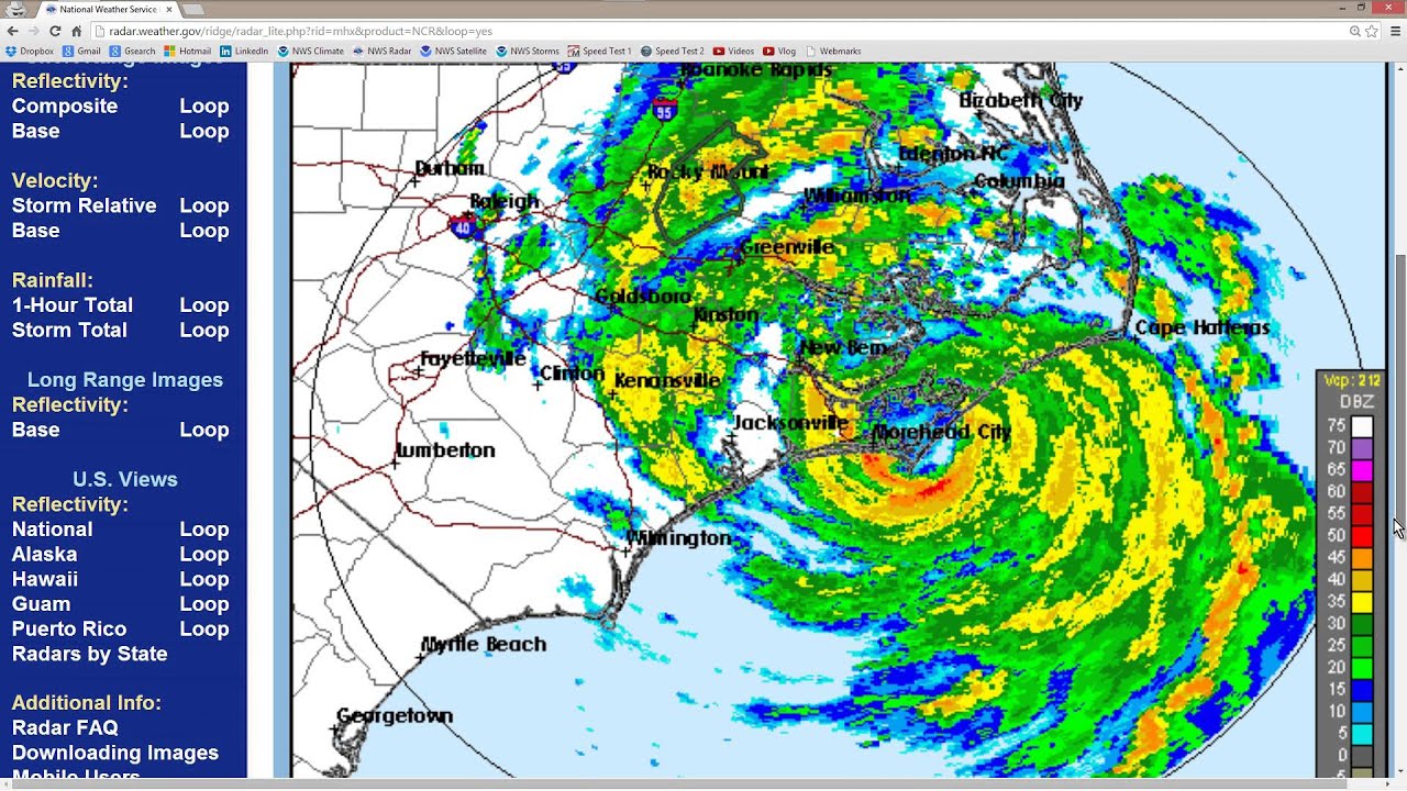 Hurricane Arthur on Radar Take 4 YouTube