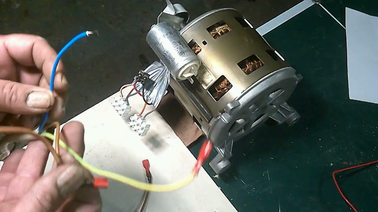 Identifier les fils d'un moteur de machine à laver monophasé,2 vitesses