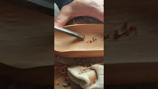Hand-Carving the Surface of a Wooden Bowl for a Smooth Natural Finish #shorts