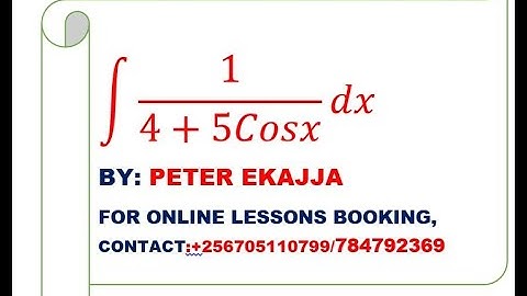 A video on integration using the substitution t=tan x/2