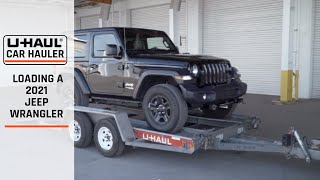 Loading a 2021 Jeep Wrangler On a U-Haul Car Hauler